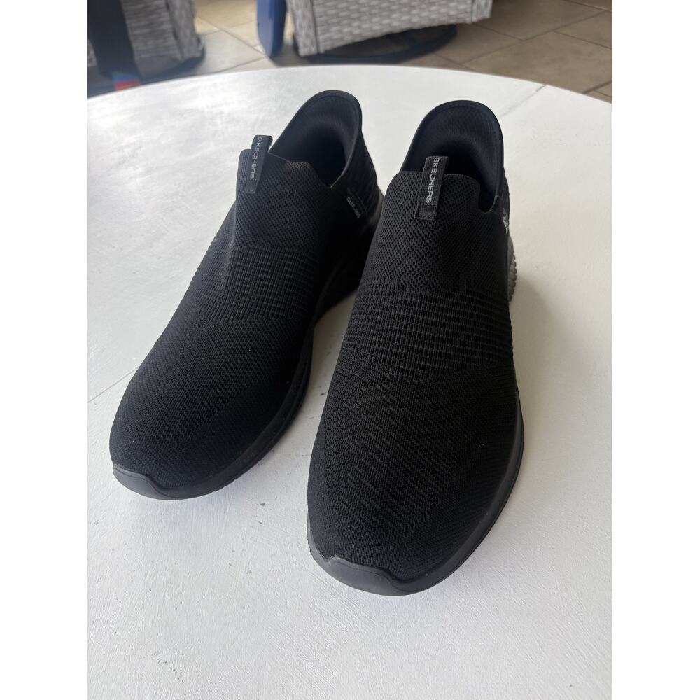 Skechers Slip-Ins Hands Free Black Knit Sneakers Men’s 13 Wide - Picture 4 of 7